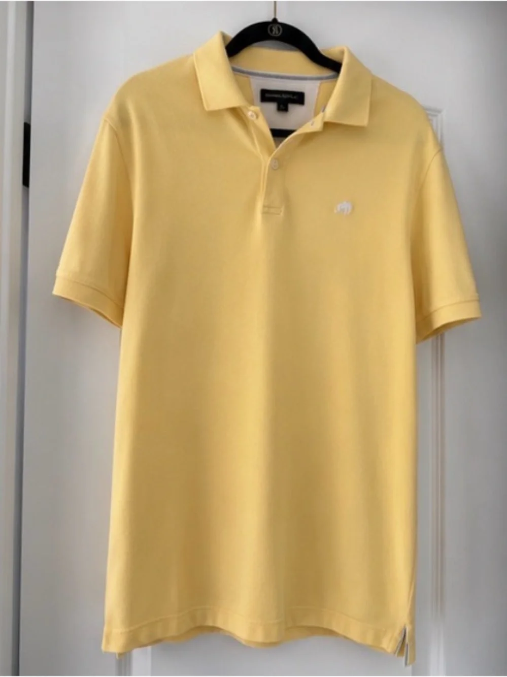 Banana Republic Yellow Polo Shirt Men’s Large Cotton Stretch Elephant Logo